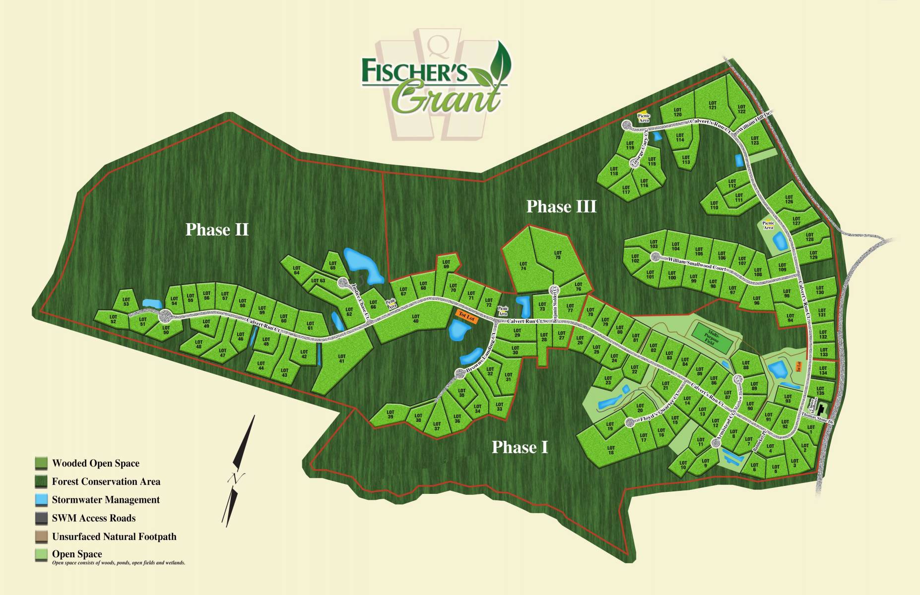 Map of Fischer's Grant Lot, new homes for sale by top home builder