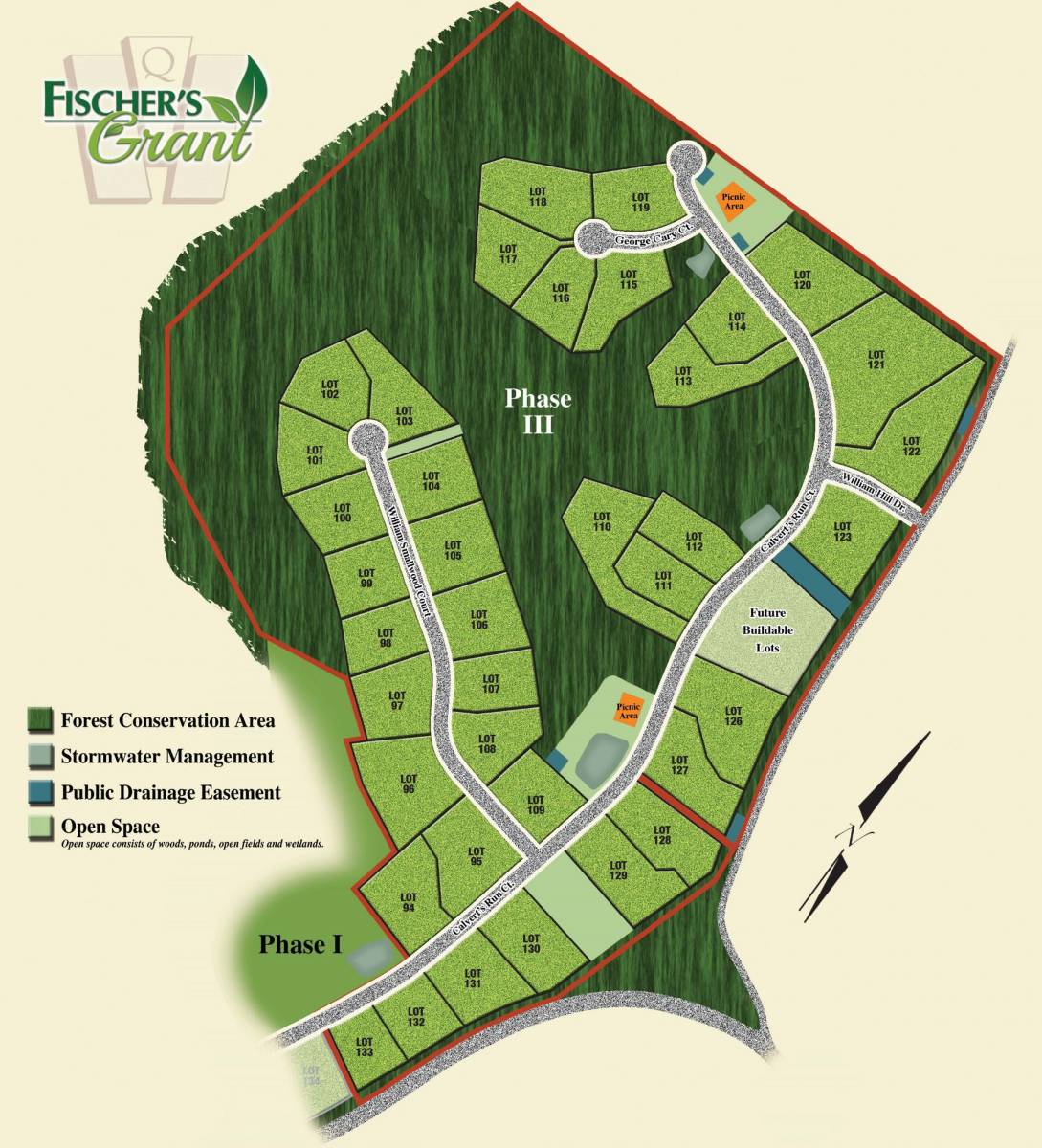 Map of Fischer's Grant Lot, new homes for sale by top home builder