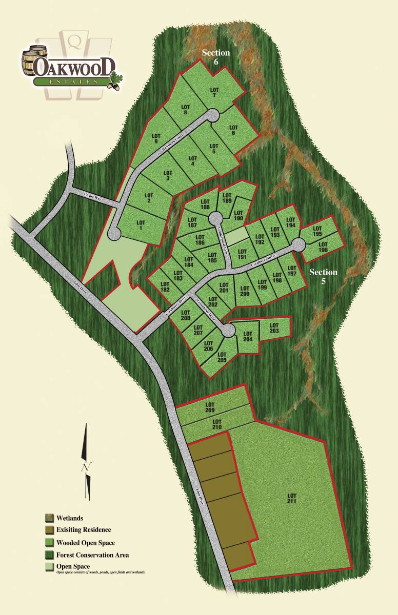 Map of Oakwood Estates Lot, new homes for sale by top home builder