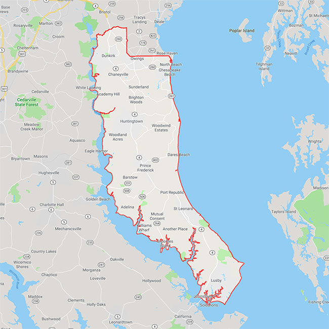 Calvert County, MD map